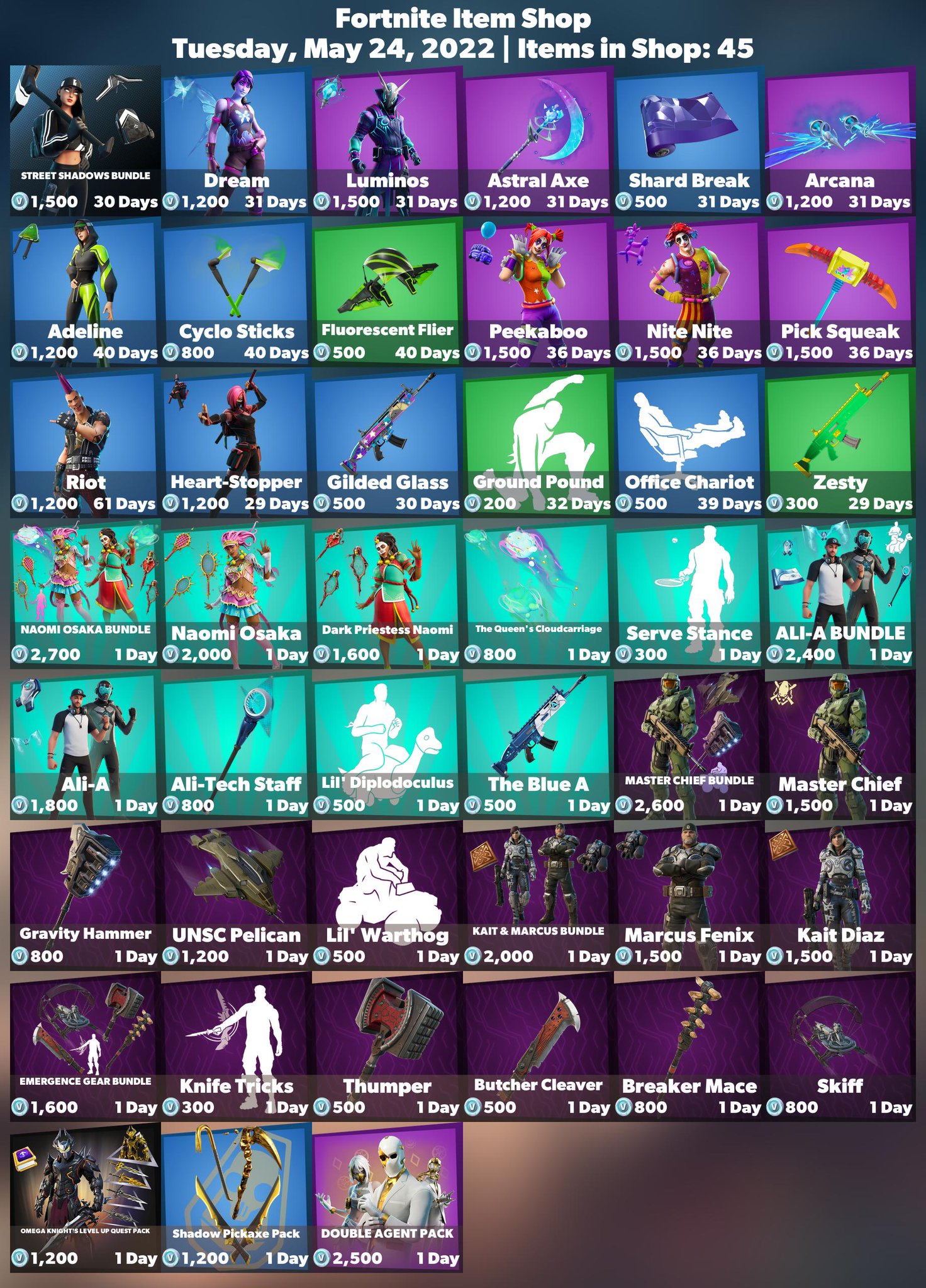iFireMonkey on Twitter "🛒 Fortnite Item Shop ⏰ Tuesday, May 24, 2022