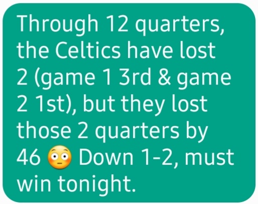 scottcarlson107's tweet photo. Stop Turning the Ball Over! Value Every Possession! Let's Go Boston!! #BostonIn7 https://t.co/YUnZyERZle