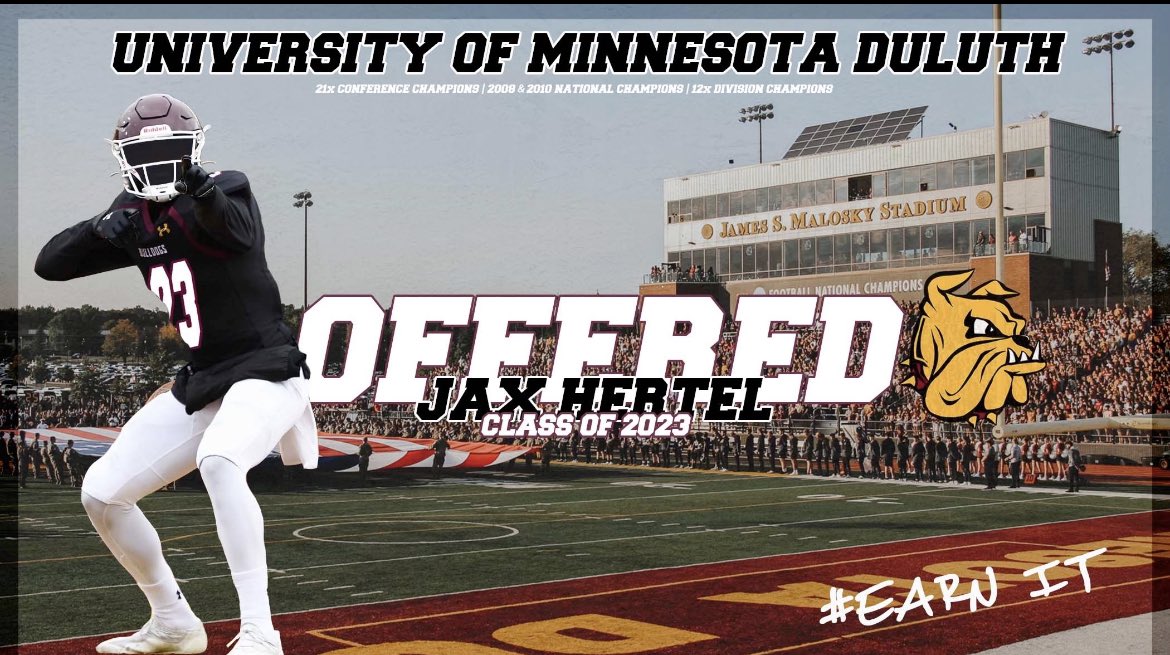 After a great camp and conversation with <a href="/CoachWiese/">Curt Wiese</a> I am excited to receive an offer from <a href="/UMD_Football/">UMD Football</a> 
<a href="/CoachStegerUMD/">John Steger</a> <a href="/JasonBalts/">Jason Balts</a> <a href="/KjWeber34/">Kalen Weber</a> <a href="/J_Daniels74/">Jace Daniels</a> <a href="/bfathletics/">Big Foot Athletics</a>