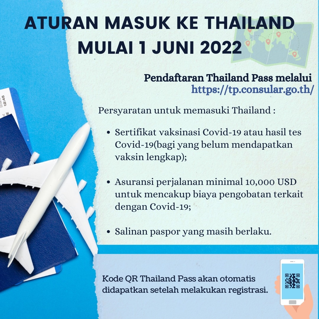 IndonesiaInBKK's tweet photo. Aturan Masuk Thailand per-1 Juni 2022. Informasi lengkap dapat disimak pada infografis di atas
#IniDiplomasi #NegaraMelindungi #KBRIBangkok #G20 #G20Indonesia #RecoverTogetherRecoverStronger https://t.co/9zSCeDy7eK
