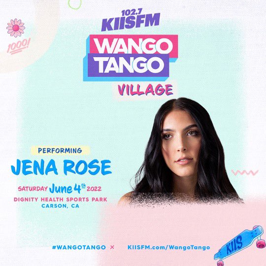 JenaRoseMusic's tweet photo. I’m kicking off the #WangoTango festivities before the show! Buy your tickets and come party with me at the village💘 SEE YOU SOON! @1027KIISFM 

https://t.co/0LSMcUSc82 https://t.co/6K21SnzwWz