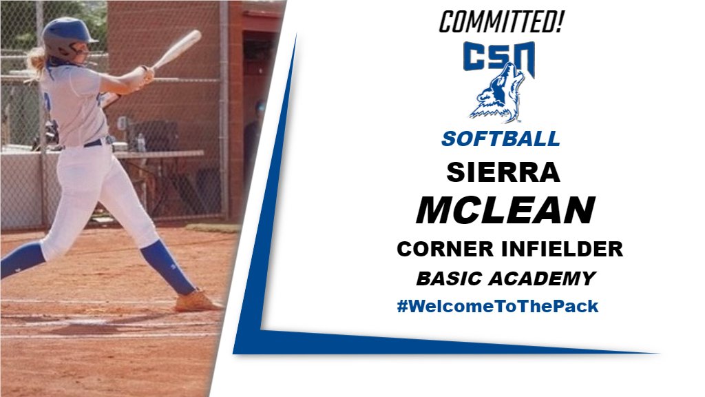The Coyote Family would like to welcome Sierra McLean to the PACK‼️ Sierra comes to us from Basic Academy in Henderson, NV and adds another quality Corner Infielder to Coach Johnston’s incoming recruiting class. 
🐺🥎 #CoyoteCommitments #YoungYotes