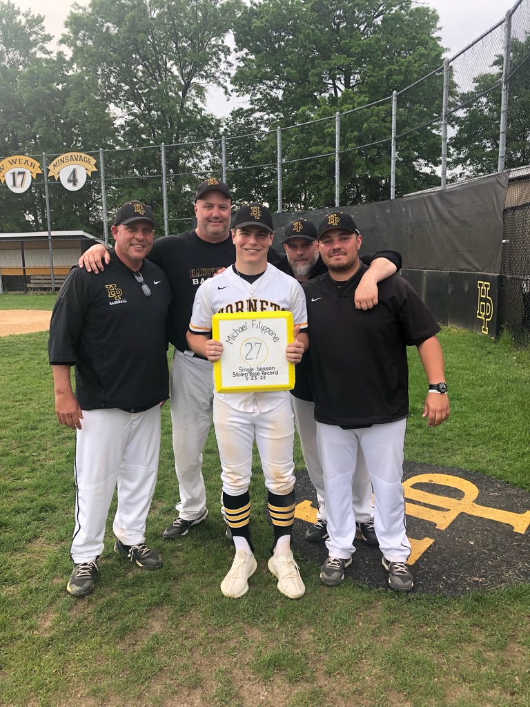Congratulations to Mike Filippone on breaking the Hanover Park single season stolen base record!  Great job Mike!