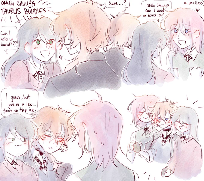 taurus and leo not compatible (real) but pigeon is apparently the exception for chuuya - chuuya and I taurus buddies (canon) #chuuya 