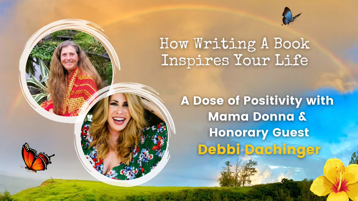 Soil2Soulutions's tweet photo. Aloha, Beautiful Souls!

@DebbiDachinger is my special guest for last week's A Dose of Positivity. If you have ever thought of writing and publishing, this episode is for you. 

Watch here: https://t.co/I56RFjM0cG
Listen here: https://t.co/cc3PYTjCGg https://t.co/brN3Se6ew1