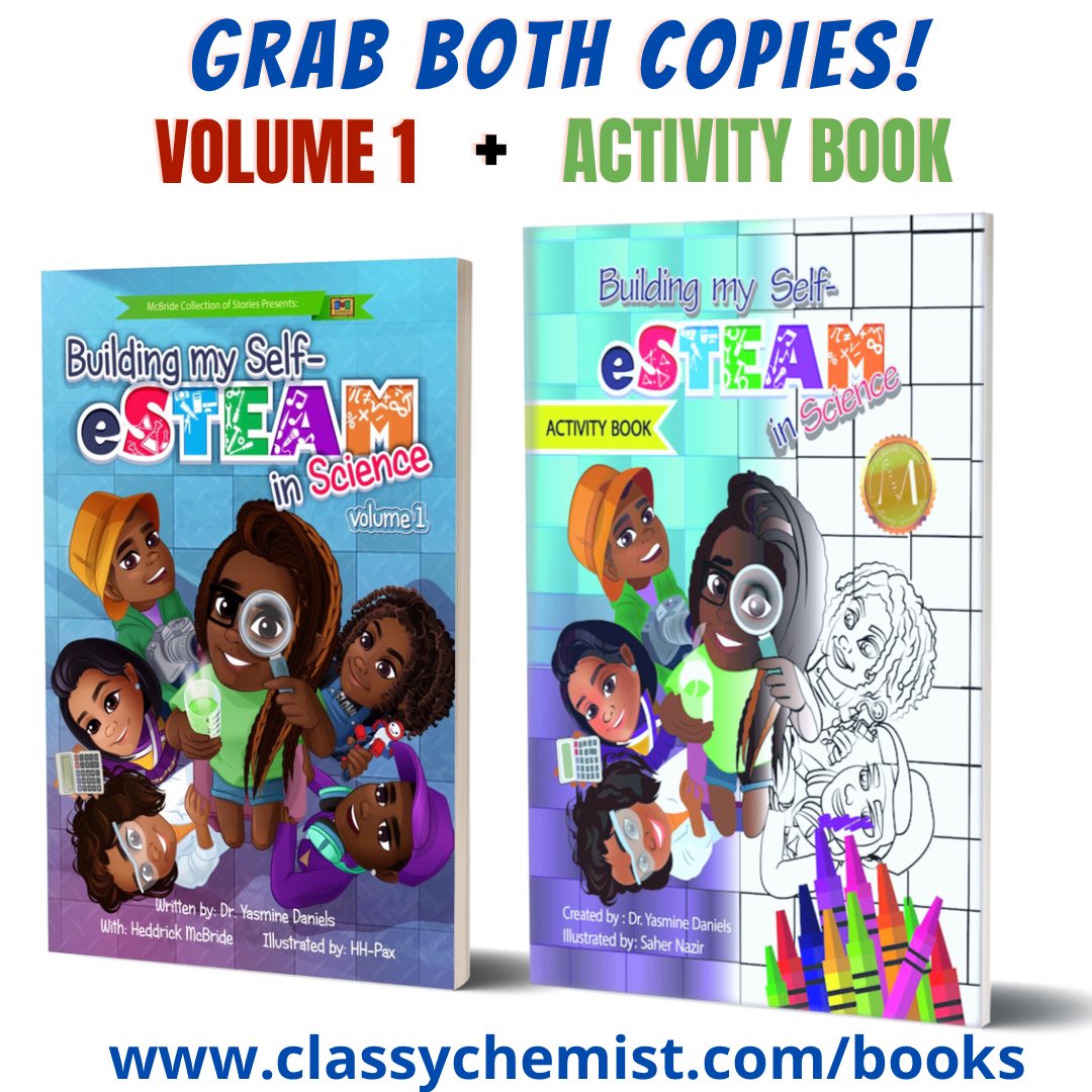 BuildSelfeSTEAM's tweet image. Get the complete set: classychemist.com/books

𝘽𝙪𝙞𝙡𝙙𝙞𝙣𝙜 𝙈𝙮 𝙎𝙚𝙡𝙛-𝙚𝙎𝙏𝙀𝘼𝙈 𝙞𝙣 𝙎𝙘𝙞𝙚𝙣𝙘𝙚 𝙫𝙤𝙡𝙪𝙢𝙚 1 &amp;amp; 𝘽𝙪𝙞𝙡𝙙𝙞𝙣𝙜 𝙈𝙮 𝙎𝙚𝙡𝙛-𝙚𝙎𝙏𝙀𝘼𝙈 𝙞𝙣 𝙎𝙘𝙞𝙚𝙣𝙘𝙚 𝘼𝙘𝙩𝙞𝙫𝙞𝙩𝙮 𝘽𝙤𝙤𝙠

#blackauthors #diversechildrensbooks #summerreading #Science
