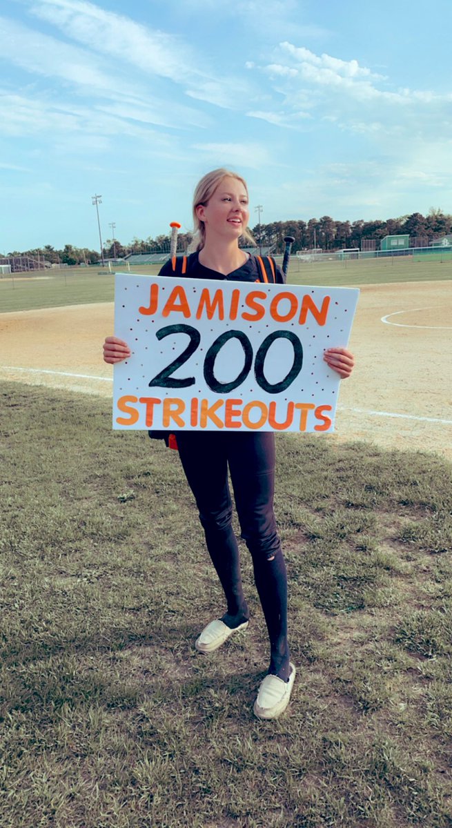 Sophomore Jamison Hogan with 200 Ks!!!!!  ⚡️ 🥎