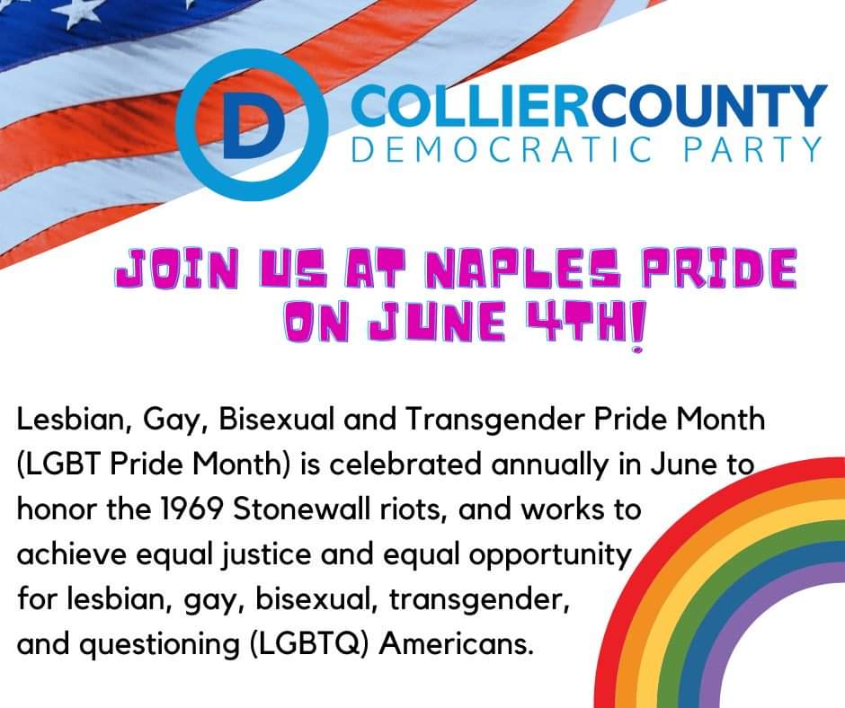 CollierDems's tweet photo. Look for our table at #NaplesPride on June 4th.
For more information, visit: https://t.co/PfmlxSL2st https://t.co/98gagTBbuY