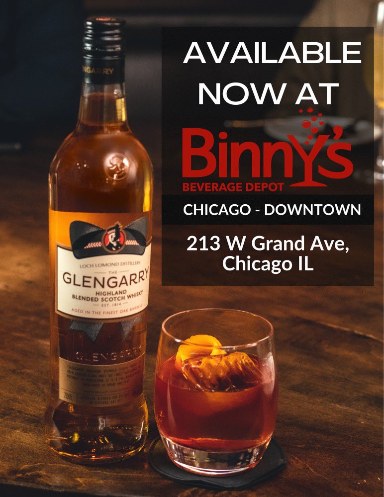 TheKenMiller1's tweet photo. @GlengarryScotch is now at the @BinnysBev downtown, stop by and grab a bottle!  Blend (4 year - $17.99 // 12 Year Single Malt $49.99) 🥃

#whisky #whiskyreviews #whiskydrinks #whiskydrinker #whiskylover #chicagowhisky #whiskydinner #whiskypairing #glengarry #glengarrywhisky https://t.co/wTmrkpWeqW