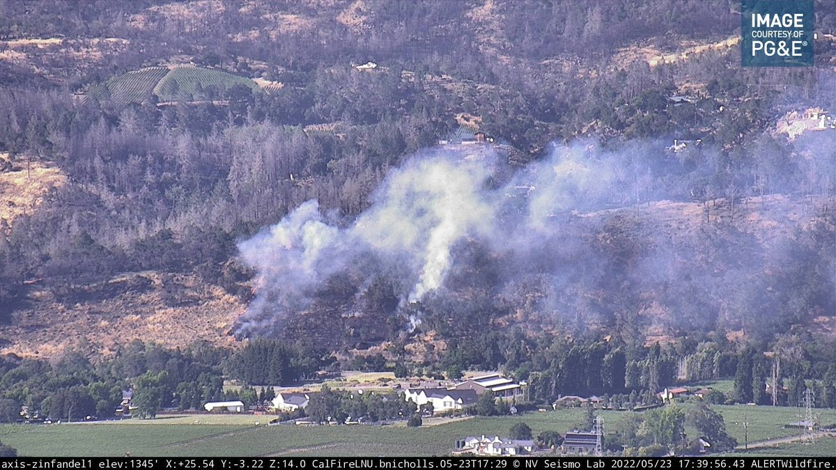 CAFireScanner's tweet photo. #PopeFire (#StHelena, Napa Co) - IC reports the fire is now approx 5 acres still moving up hill, requesting 2 additional water tenders & 3 addl type 3 engines. This fire is burning within the #GlassFire burn scar from 2020. https://t.co/mNazg2Ppop