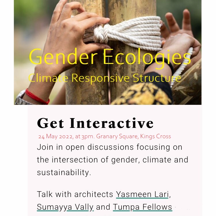 collective_fame's tweet photo. Join in open discussions #GenderEcologies focusing on the intersection of gender, climate and sustainability. 24 May 2022 @ 3pm. Talk with architects Yasmeen Lari, Sumayya Vally and @Tumpa_Fellows in Granary Square.
#Climatecrisis #empower #women #equality
https://t.co/rn6plx7YM1 https://t.co/JCbLs1xFRE