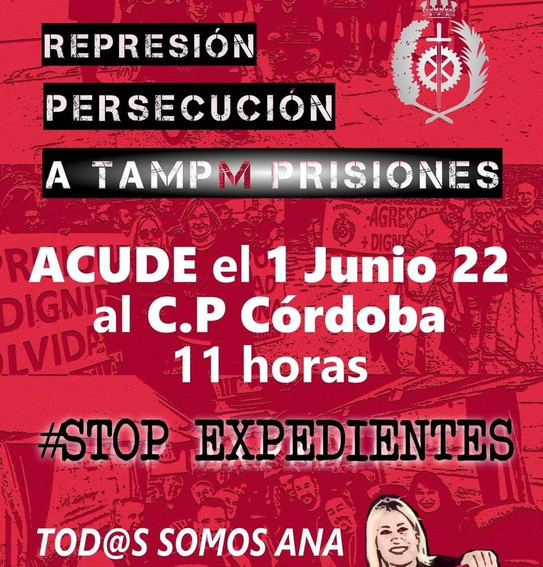Tampm_BADAJOZ's tweet photo. @tu_abandono @IIPPGob La historia se repite una vez más.  La persecución y el acoso de @interiorgob a miembros de #tampm no cesa, acostumbrados a negociar con expedientes, está vez han dado en hueso. #TodosSomosAna 
#suspensiones https://t.co/9QnR0NsifJ