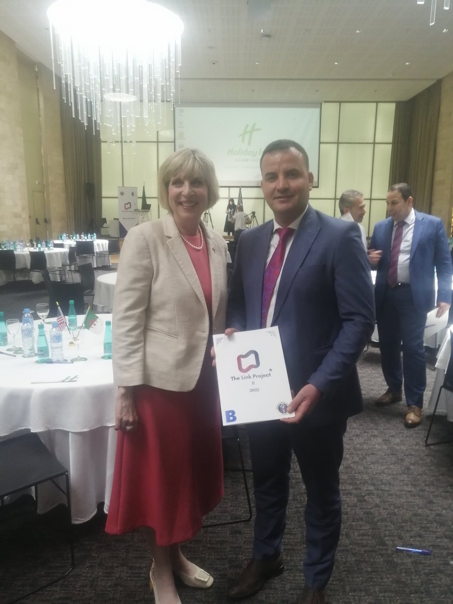AliKratbi's tweet photo. Today, I had the honor to attend the closing ceremony of #LinkProgram which was a real support for strengthening the linguistic capacities for HC of algerian institutions
#LinkProject, should play a key role for a better cooperation between 🇩🇿& 🇺🇸, Thank you, #MFA & #USAEmbassy https://t.co/st0ysuJgiI