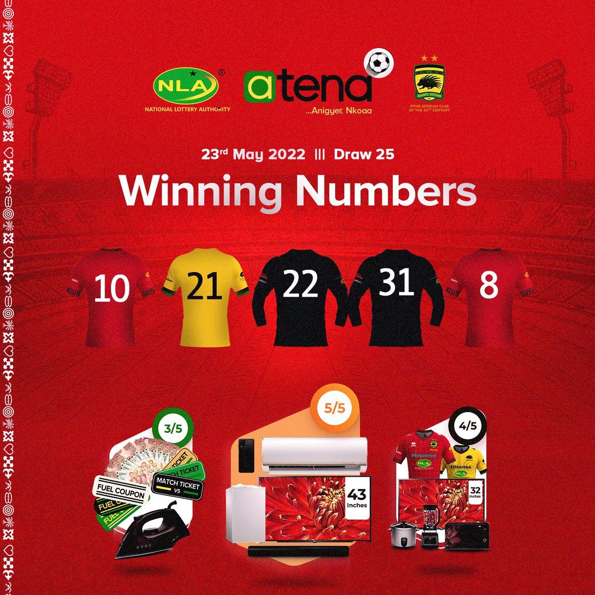 Hello Porcupine Warriors.
Here are your winning numbers for the <a href="/NlaAtena/">NLA atena Game</a> game.

#Week25 
#AllowCashOut