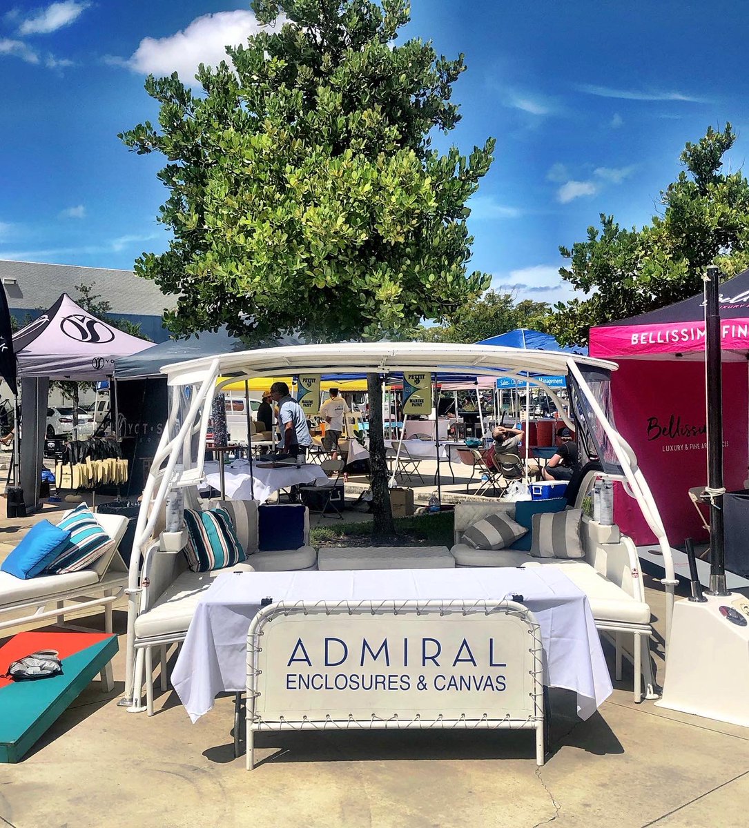 AdmiralCanvas's tweet photo. So happy the @TritonNews expo is back! We enjoyed connecting with you all,over the years!! See you this Wednesday! #happyyachting #madeinflorida #yacht #YachtLife #yachtlifestyle https://t.co/pIzVlhTTLk