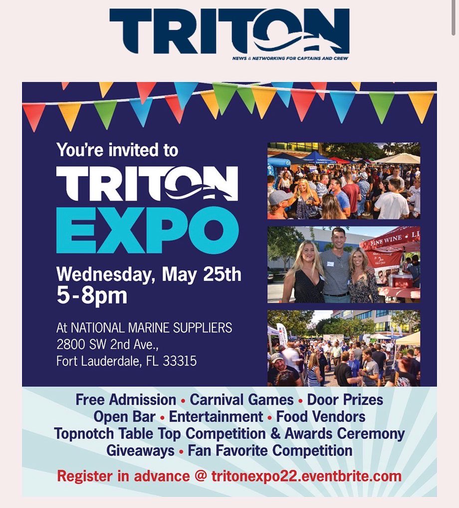 AdmiralCanvas's tweet photo. So happy the @TritonNews expo is back! We enjoyed connecting with you all,over the years!! See you this Wednesday! #happyyachting #madeinflorida #yacht #YachtLife #yachtlifestyle https://t.co/pIzVlhTTLk