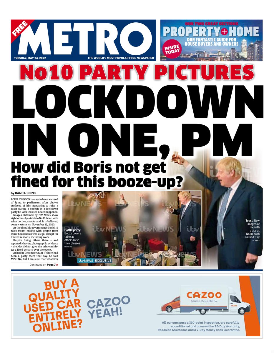 BBCNews's tweet photo. Tuesday’s Metro: “Lockdown in one, PM” #BBCPapers #TomorrowsPapersToday https://t.co/OjW7acfS9l https://t.co/dCqtTfmeP8