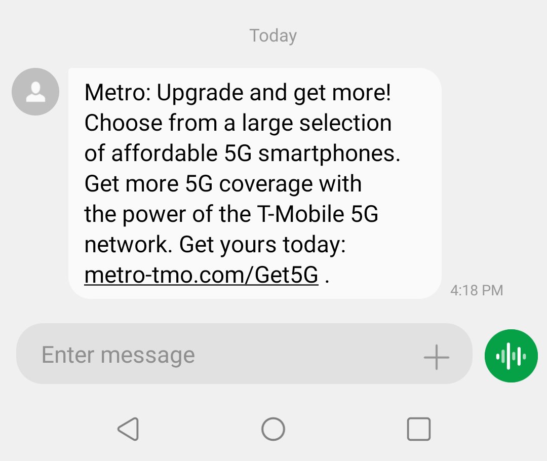 SteveGonzalez_'s tweet photo. @MetroByTMobile @LGUSAMobile @FCC @FTC @MetroByTMobile has the audacity to send me a text message to upgrade my phone, no thanks how about you just fix your problem. It is your problem it is your phone locked into your system even though LG produced it, or replace @LGUSAMobile as a supplier. #LGIMS https://t.co/xuW2s0Ynob