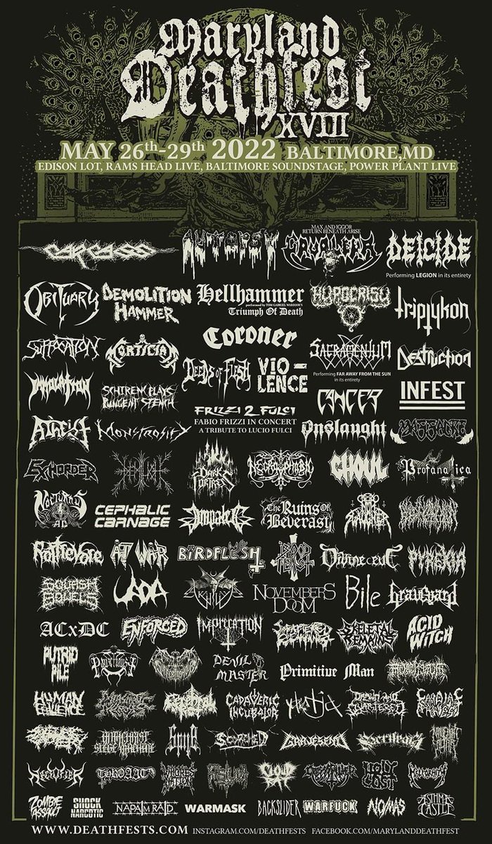 BBeat105's tweet photo. #Hanabie, #SNKSoundTeam, @bandmaid, #Necrofier, #PrimitiveMan, #Gravesend, #Warfuck, #Spite, #CloudRat, #Throaat, #Scorched, #SulfuricCautery, #SquashBowels, #Bile
#MarylandDeathfest #MDFXVIII
#StayBlast
#BlastBeat105 https://t.co/pob1cPlzY9