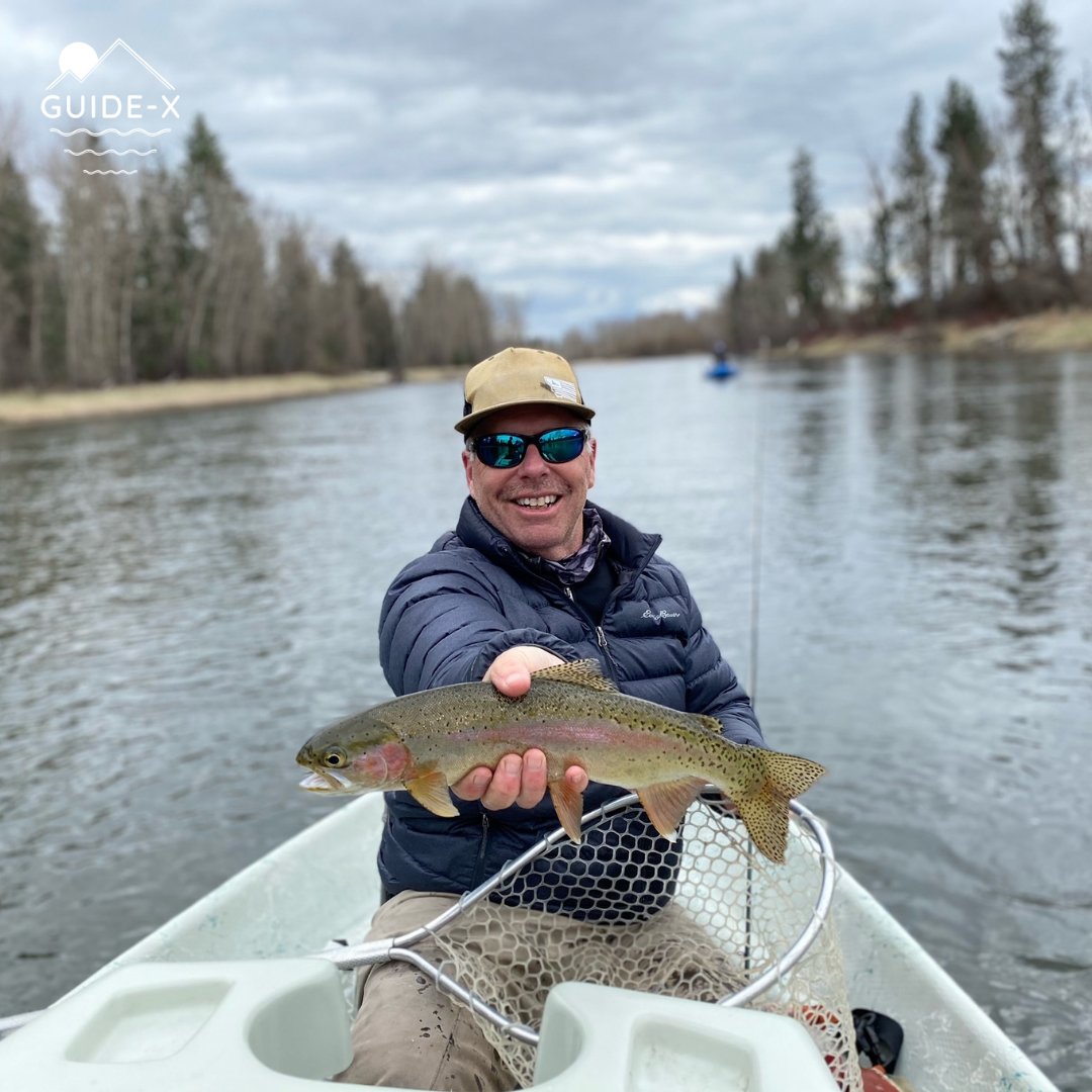 GuideXFlyFish's tweet photo. All focus on the trout in hand - excellent day on the Bitterroot river!

#rainbowtrout #Bitterrootriver #guidex #warmerdaysahead #Montana #flyfishing https://t.co/EhXiI6VqGO