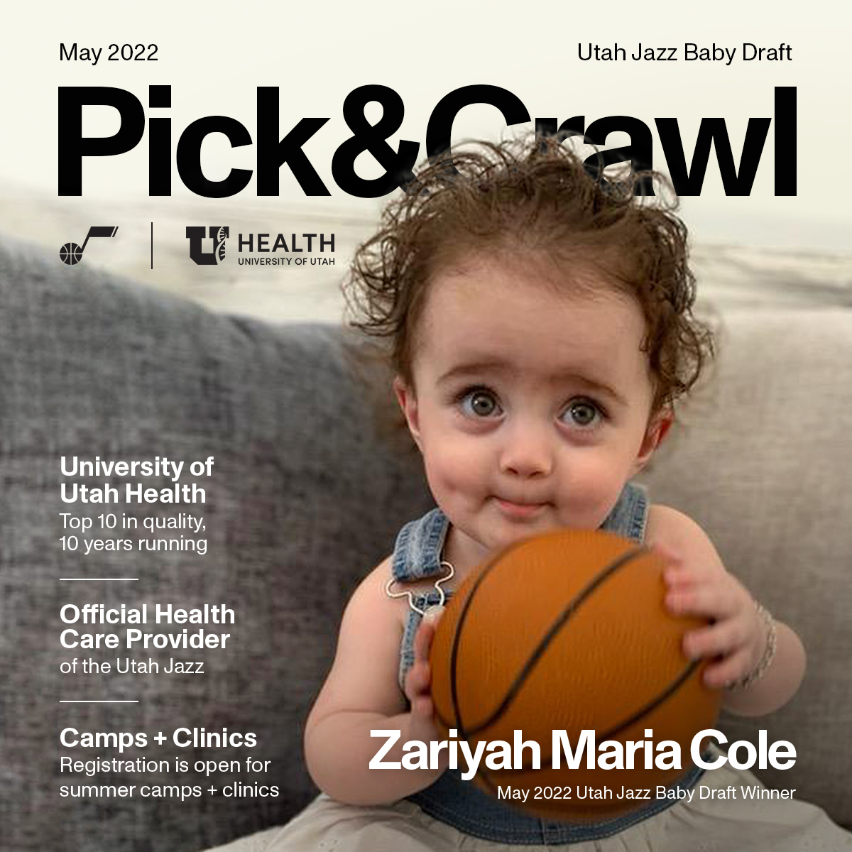 utahjazz's tweet photo. Now that’s one cute Jazz fan 🍼🏀

Congratulations to Zariyah Maria Cole, our May 2022 Utah Jazz #BabyDraft Winner!

#TakeNote | @UofUHealth https://t.co/FMjuJI3ZDs