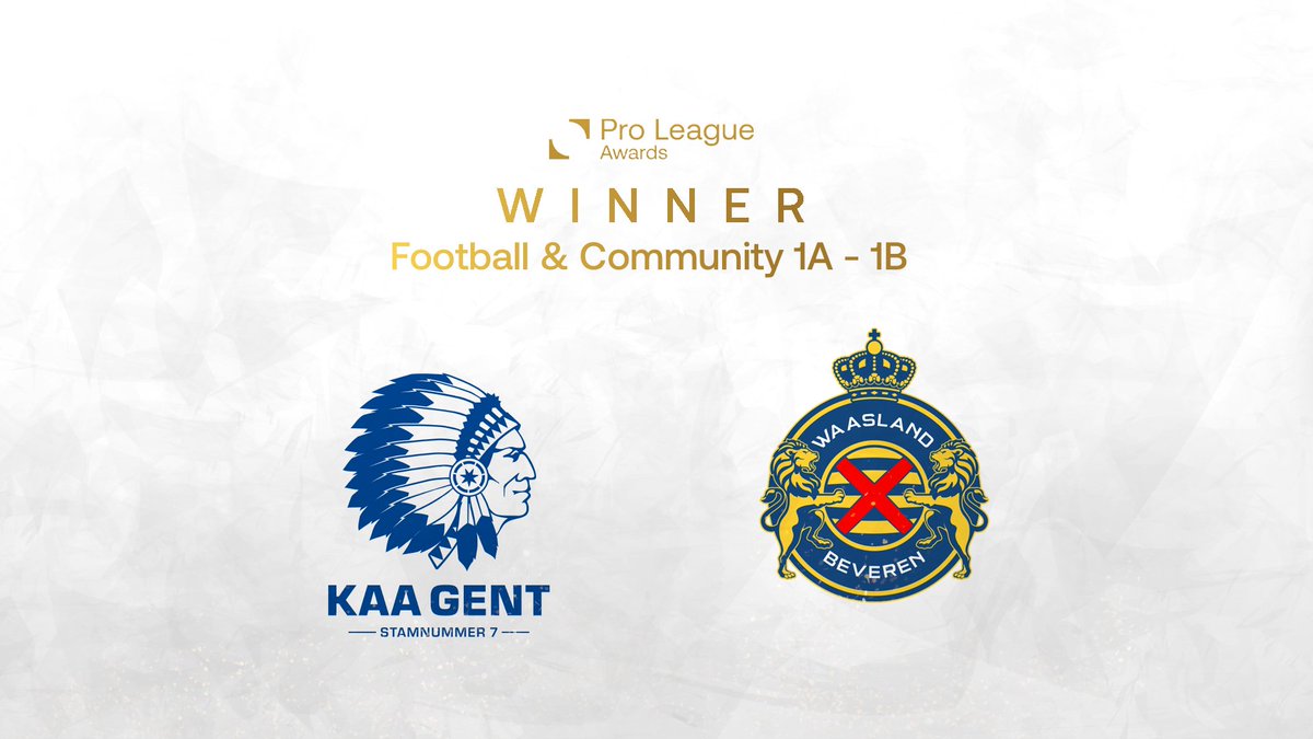 ProLeagueBE's tweet photo. Rewarded for their Football &amp; Community policy: 👏

@KAAGent and @WaaslandBeveren are #MorethanFootball https://t.co/vG81oKBO23