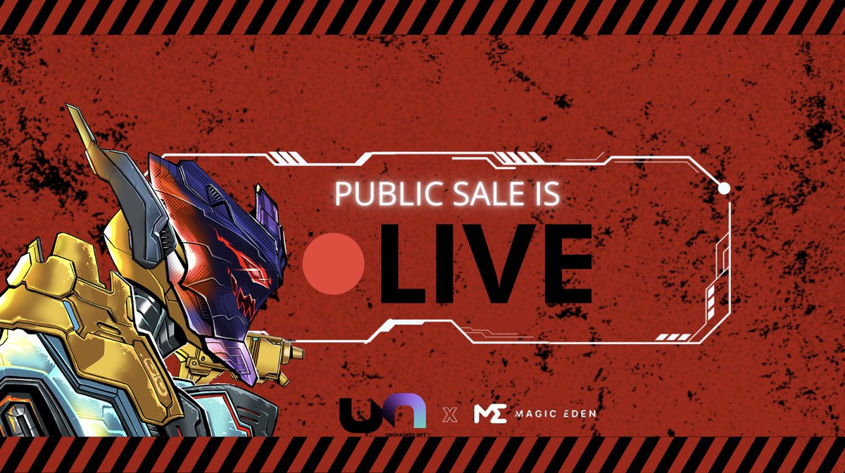 UnchainedNFT_'s tweet photo. 🚨⛓️Our public mint is now LIVE⛓️🚨

To combat the recent developments, we've reduced our price to 1.25 SOL.

Everyone who mints within the next 24 hours, will get an exclusive in-game drop. 

Mint us NOW on @MagicEden Launchpad. https://t.co/pqtg6D59HR