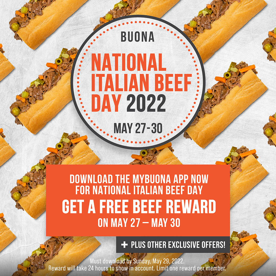 Buona on Twitter "National Italian Beef Day is May 27th, we are giving