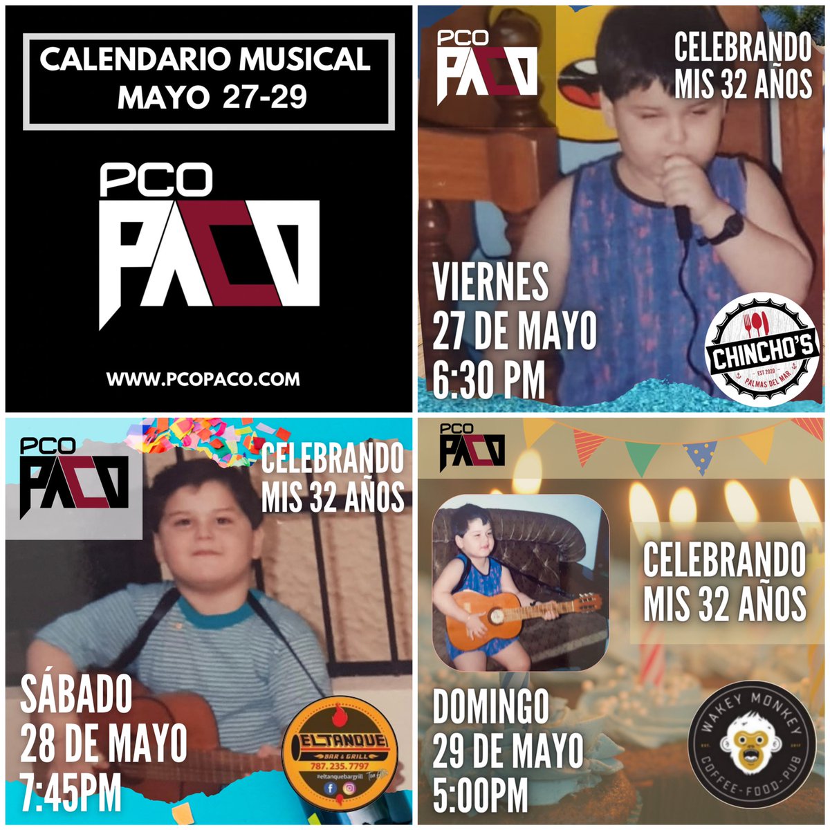 Pco_Paco's tweet photo. Bueno este fin de semana voy a celebrar en grande mis #32 3 sitios, para que no hayan excusas área Este/ Norte/ Sur - Oeste) https://t.co/iuJYYzeeRo