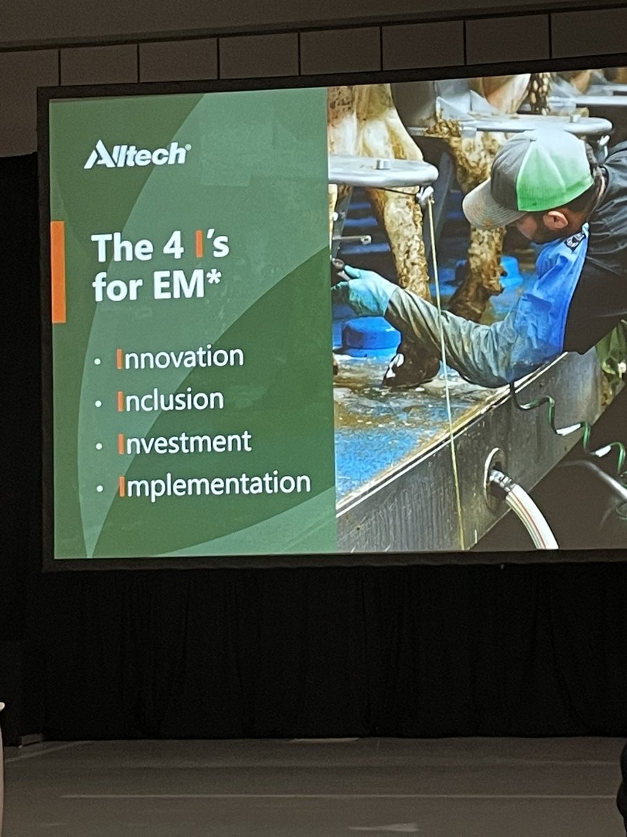 WillStreat's tweet photo. So many great presentations in the dairy track at #alltechone. Getting staff to fundamentally understand the need for the cow is the key to sustainable dairy. It will enable the cow to efficiently convert feed not suitable for humans into highly nutritious food #alltecheurope https://t.co/DaKd99TgRQ