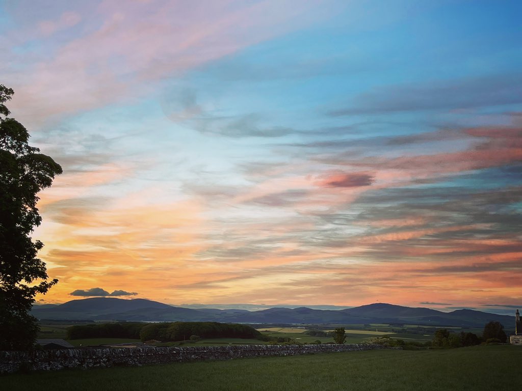 Lovely sunset over the Galloway Hills this evening #sunset #dumfriesandgalloway