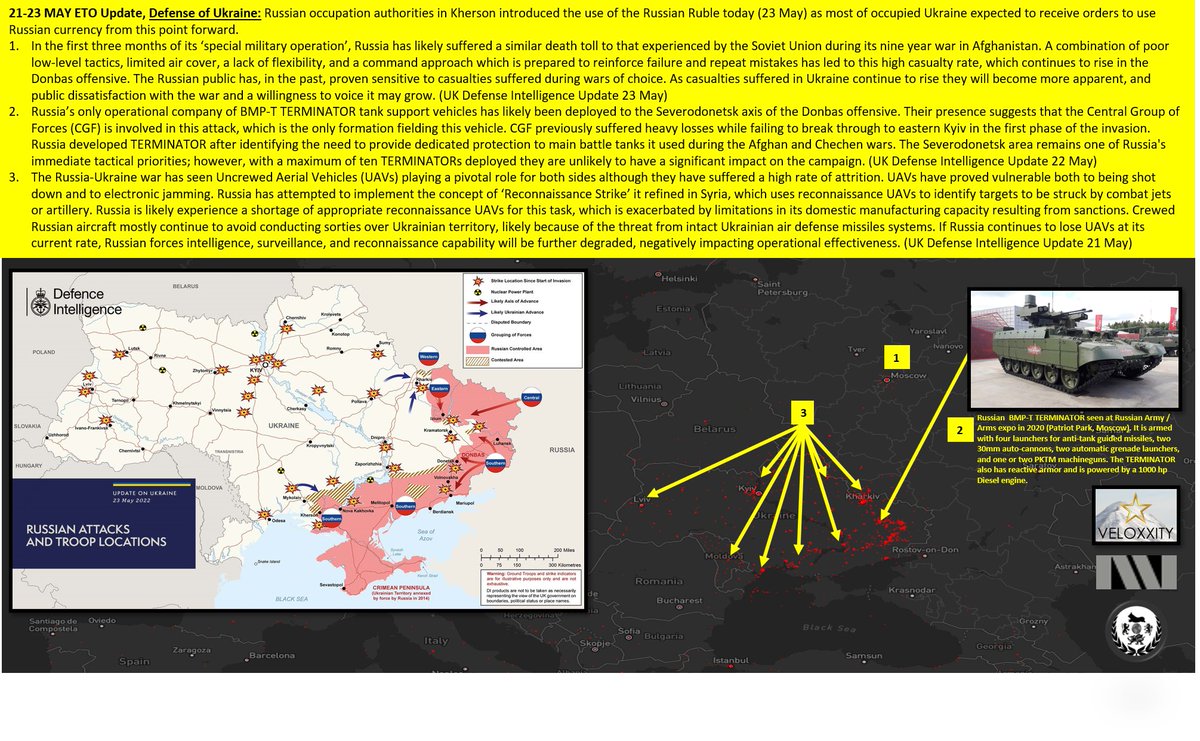 Veloxxity1's tweet photo. https://t.co/pPhM8pgWiG
21-23 MAY ETO Update, Defense of Ukraine: 

Russian occupation authorities in Kherson introduced the use of the Russian Ruble today (23 May)
#griphands #Ukraine https://t.co/Uwp8wNa7aA