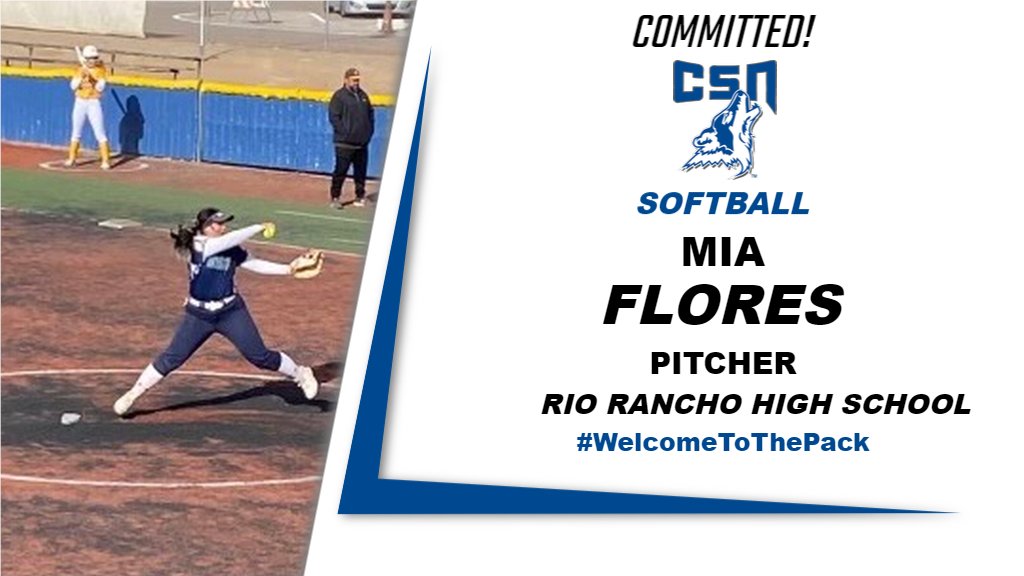 The Coyote Family would like to welcome Mia Flores to the PACK‼️ Mia comes to us from Rio Rancho High School in Rio Rancho, NM and adds a top of the rotation arm to Coach Johnston’s incoming recruiting class. 
🐺🥎 #CoyoteCommitments #YoungYotes