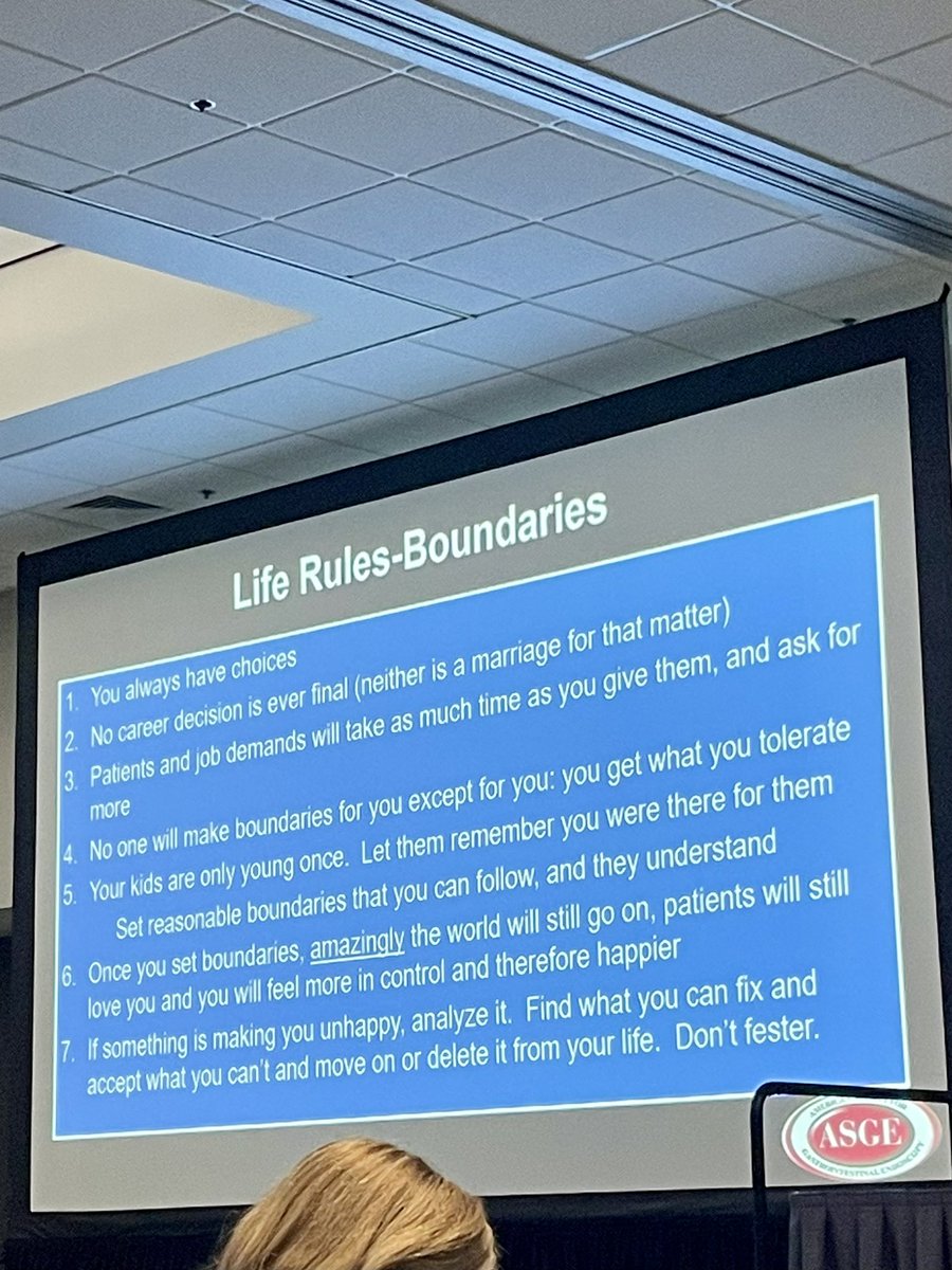 v_appalaneni's tweet photo. inspiring talk from @KarenWoodsGIMD on the necessity of boundaries💥

🚨 “If you don’t determine your priorities your job will do it for you” 🚨

thank you to @FergaGleeson, @JChristieMD and the ASGE women in endoscopy SIG for this symposium!

@DDWMeeting #DDW2022 #WomeninGI https://t.co/vEPQJ65eLX