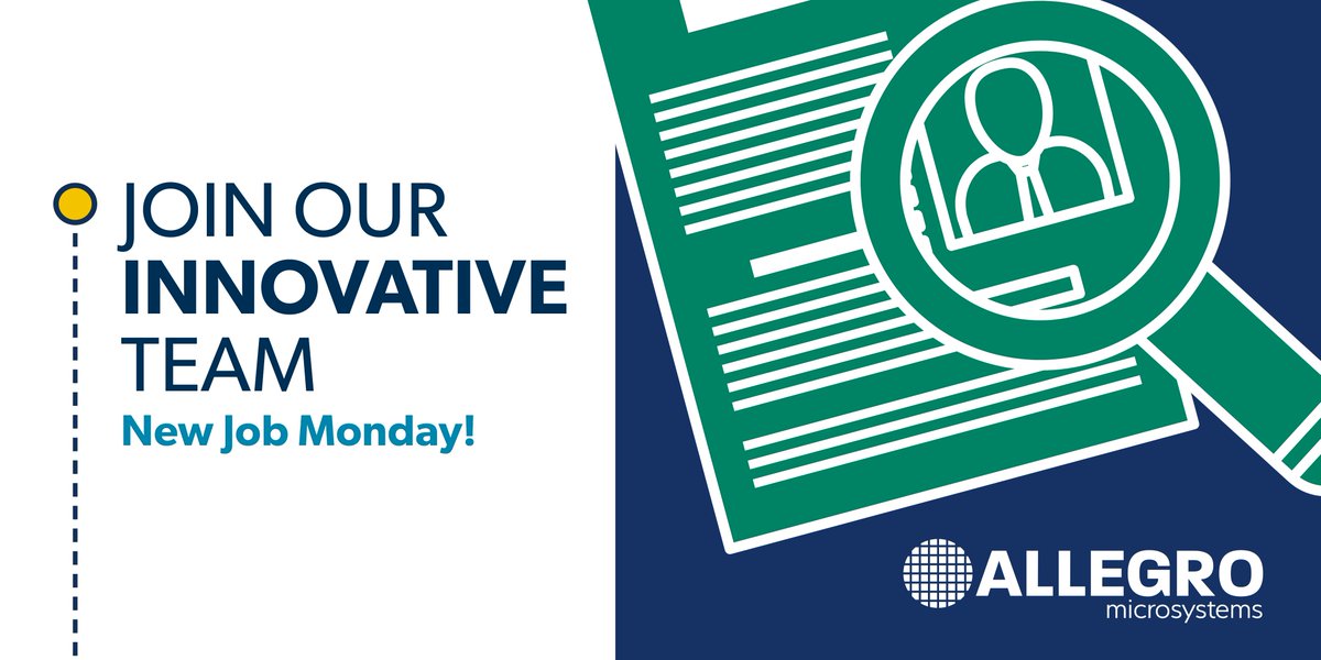 allegromicro's tweet photo. It's #NewJobMonday! Check out the high-priority #jobs we're actively #hiring for!
➡️ Director, Marketing Communications - NH
➡️ Information Security Analyst - NH
➡️ Senior DSP/Digital Design Engineer - NH
View all our open positions here: https://t.co/LdLGf4uHKC https://t.co/v8iIQZcy66