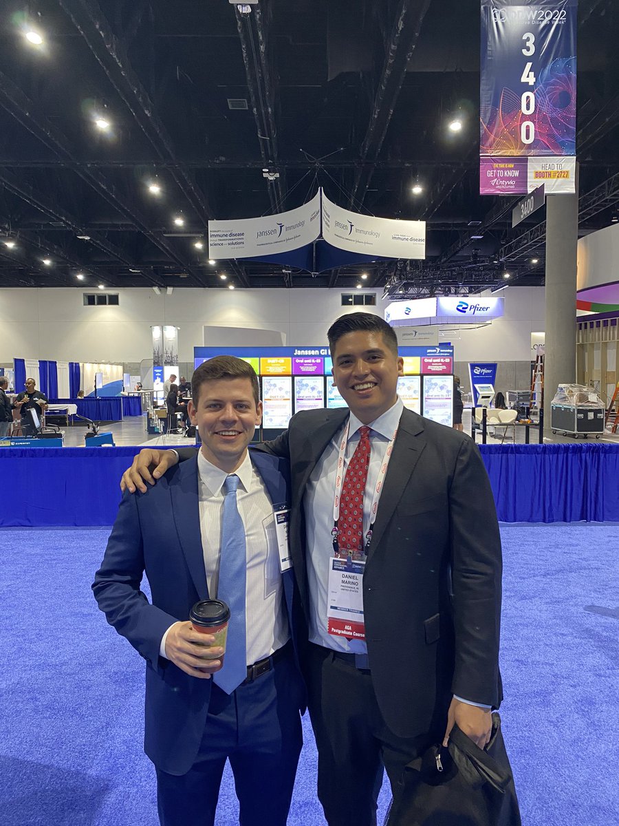 Dmarino117's tweet photo. Love the science and learning at meetings but the best part is seeing old friends interested in GI! Worked with this guy at our student run free clinic @RWJMS. Always a pleasure to see @DanielKatsMD @DDWMeeting #GITwitter https://t.co/KGWgMplzuT