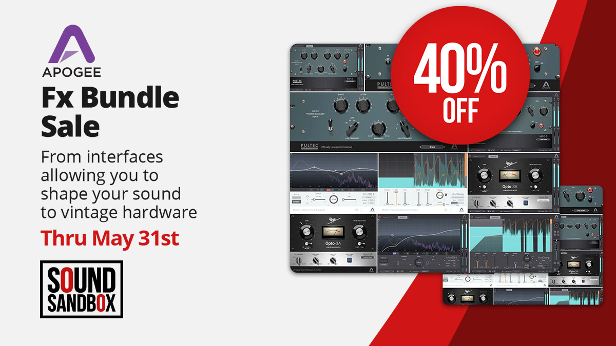 SoundSandbox's tweet image. The Apogee FX bundle includs all 🔊 5 FX and 🎛️ FX Rack plugins! ModComp, ModEq, EQP-1A, MEQ-5 and Opto 3-A.

📣 40% Off thru 5/31
bit.ly/3sj095u

@apogeedigital #plugin #plugins #vstplugins #musiccomposer #musician #audioengineer #SoundSandboxStore