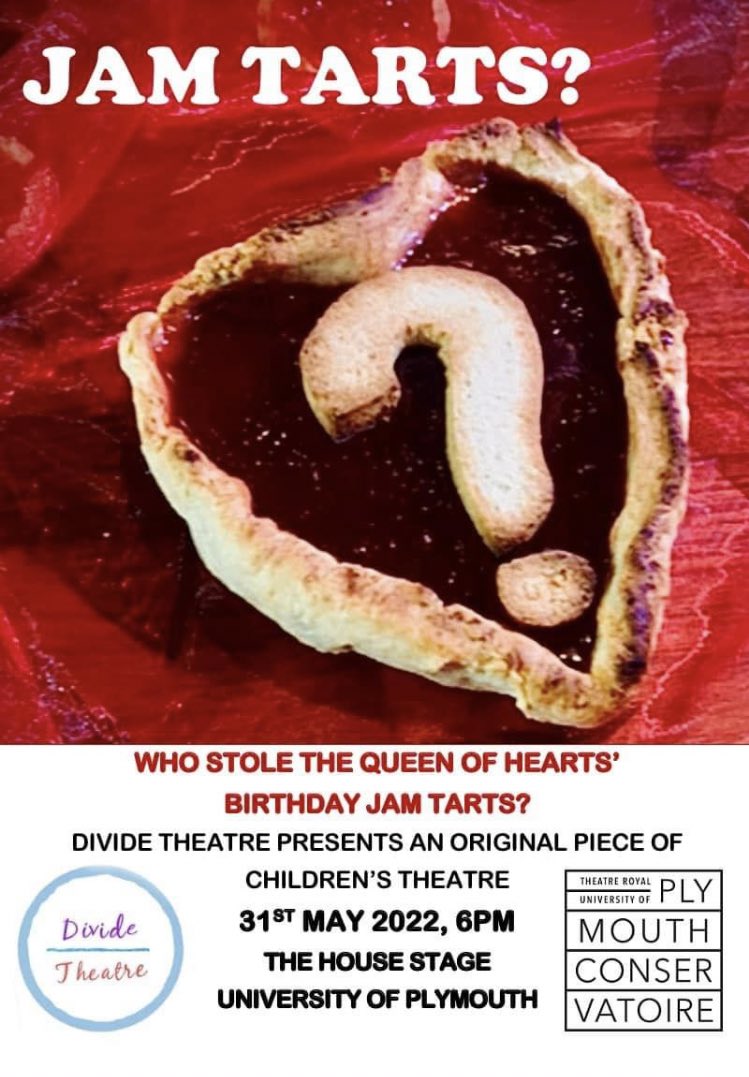 Can the Sheriff of Storrelwood solve the mystery of who stole the Queen of Hearts beloved Jam Tarts?🕵️‍♀️🎟
There is only one way to find out… come and see Jam Tarts? On the 31st May, 6pm, at University of Plymouth’s House Stage. 
 
#jamtarts #newwork #childrenstheatre