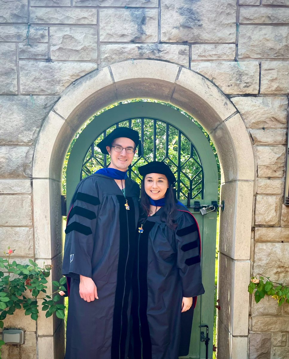 Mr. and Mrs. ➡️  Dr. and Dr. (Although I technically have a few months left of residency). So thankful to have such an amazing partner throughout this journey! #graduation #gradschool #AcademicTwitter #PhDone #newfoundfreetime