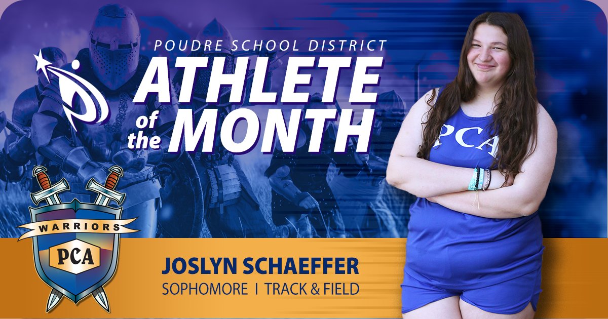 PoudreSchools's tweet photo. Joslyn Schaeffer is Poudre Community Academy's athlete of the month, despite never throwing in a track meet before, she finished with two top-ten finishes in shotput in her first track meets.

#PSDproud #PSDcares #PSDathletics https://t.co/bxxXsHerzi