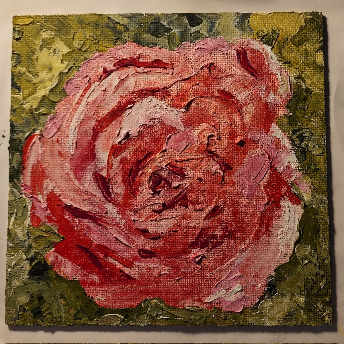 welshstudio's tweet photo. Painted in honor of my dear friend Rosalie...gone from the earth, forever in the heart. Essence of Rose. Cold wax on Masonite. 11" x 14". #artistworking #coldwax #painter #artist #rose #oilandwax https://t.co/TowHu3IpFR