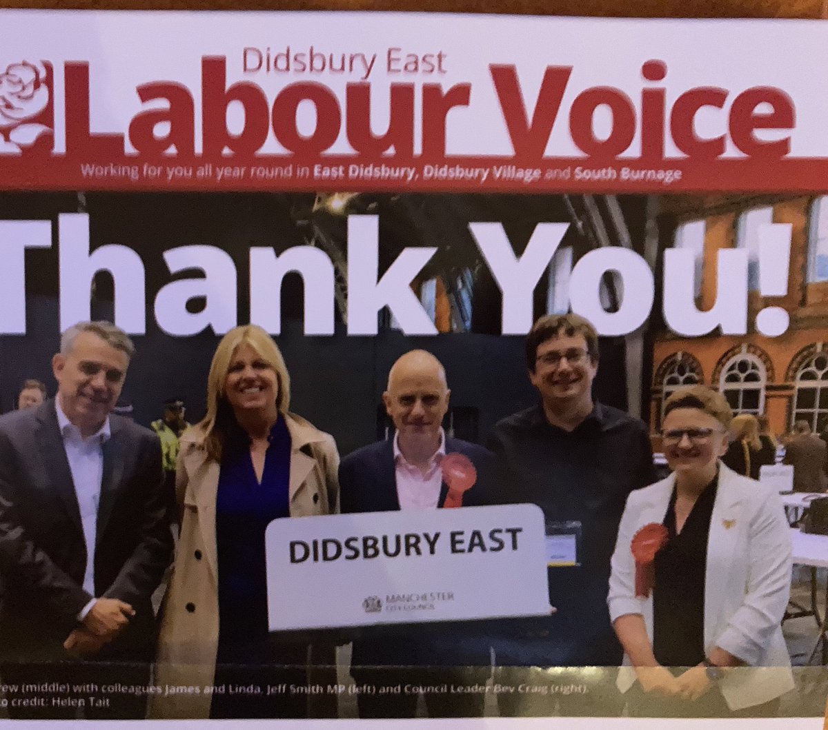 Watch out for the latest Labour Voice on your doorstep. @Andrew4Didsbury @LindaFLabour @JeffSmithetc @bevcraig Includes good news about a clampdown on speeding on Kingsway, opposition to Parrswood development plans and an update about the Metrolink extension to Stockport.