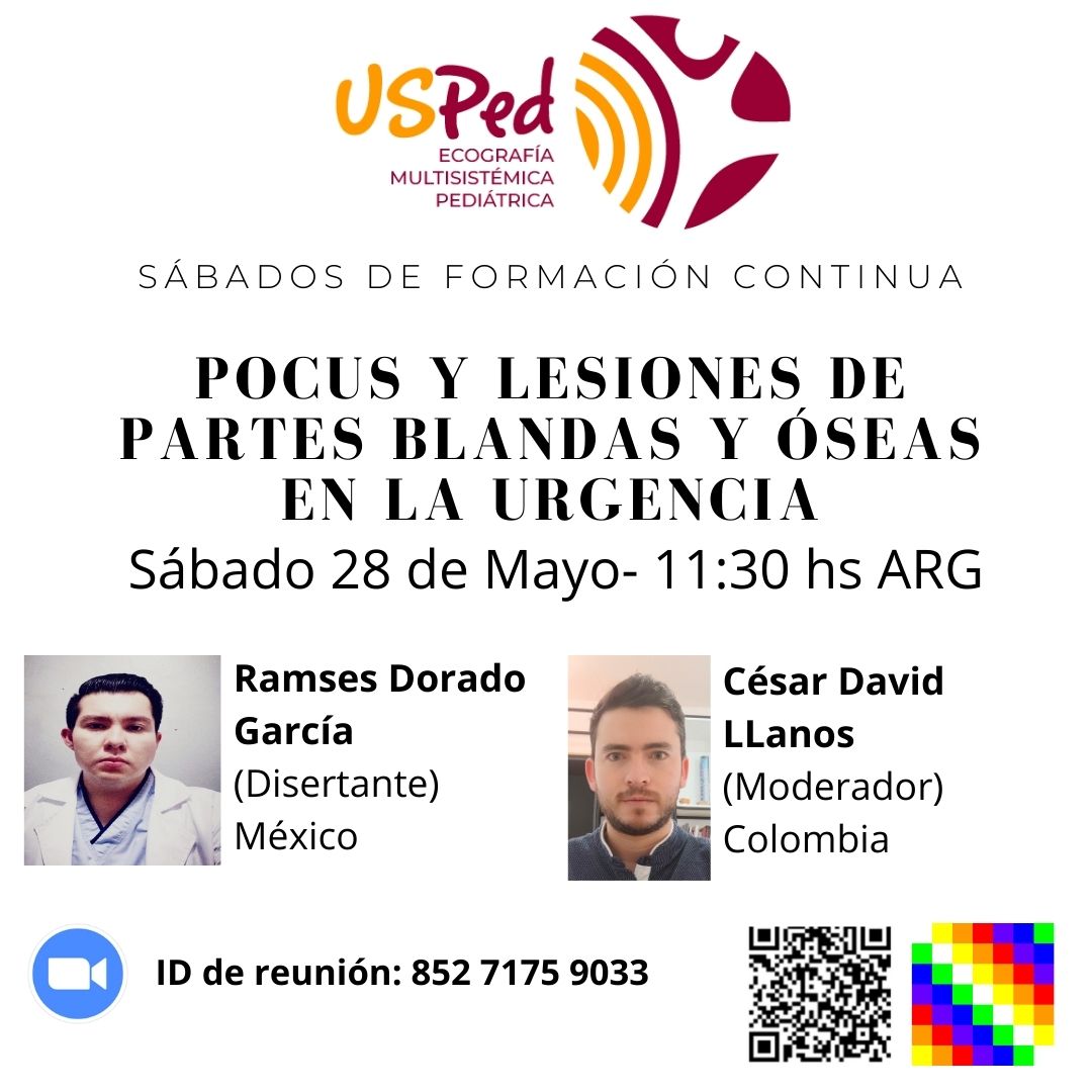 #SábadosdePOCUS
Tema: #POCUS y Lesiones de Partes Blandas y Óseas en Urgencias.
¿Lesión muscular, tendinosa, y osea por US?🤯

Ponente: @EmergenxyPhysic🇲🇽
Coordinador: <a href="/Cdllanoss/">Cesar Llanos</a>🇨🇴

Sábado 28, Mayo:
🇦🇷🇧🇷🇨🇱🇵🇾🇺🇾 11:30
🇧🇴🇨🇺🇻🇪 10:30
🇨🇴🇪🇨🇲🇽🇵🇪 09:30
🇭🇳 08:30

¡Insonar Juntos! #PedsICU