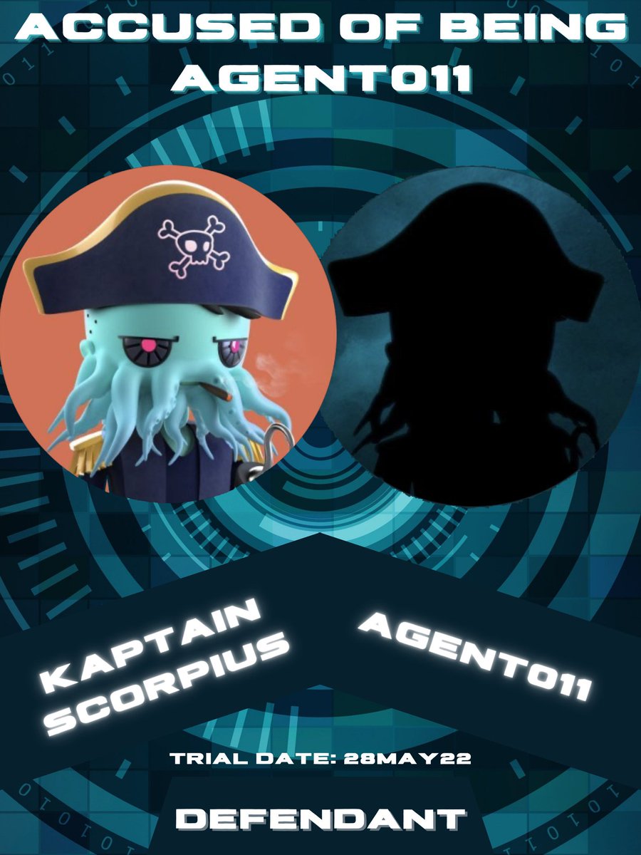 Trial to commence this weekend. Request factions prepare to send a representative to participate in the grand jury. 
We have an agent to unmask, but a story along with it.