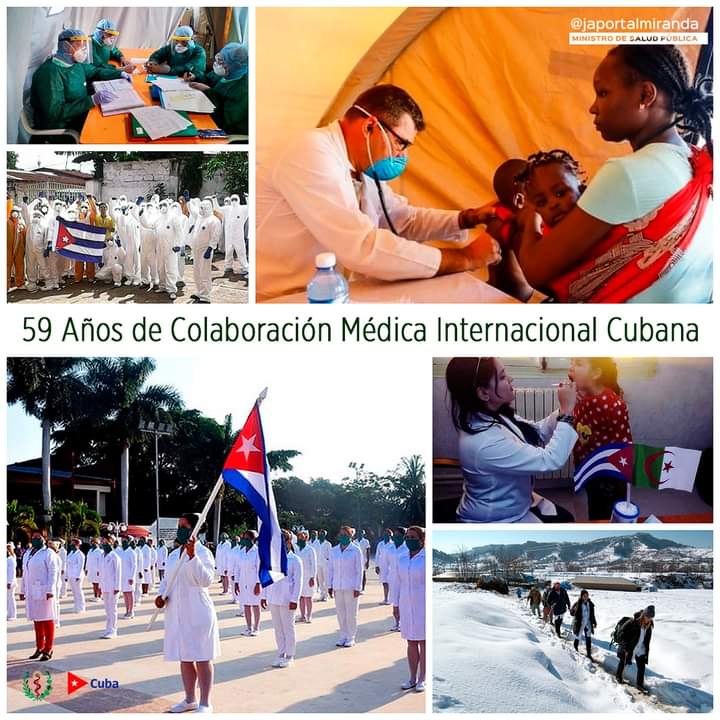 unidad_central's tweet photo. Desde el año 1963, cuando #Cuba 🇨🇺 inició oficialmente la colaboración médica internacional, en Argelia, nuestros profesionales y técnicos de la #Salud han escrito innumerables páginas de amor y solidaridad #59AñosSalvandoVidas #59AniversarioColaboraciónMédica #CubaCoopera https://t.co/nm2P8BBc3e