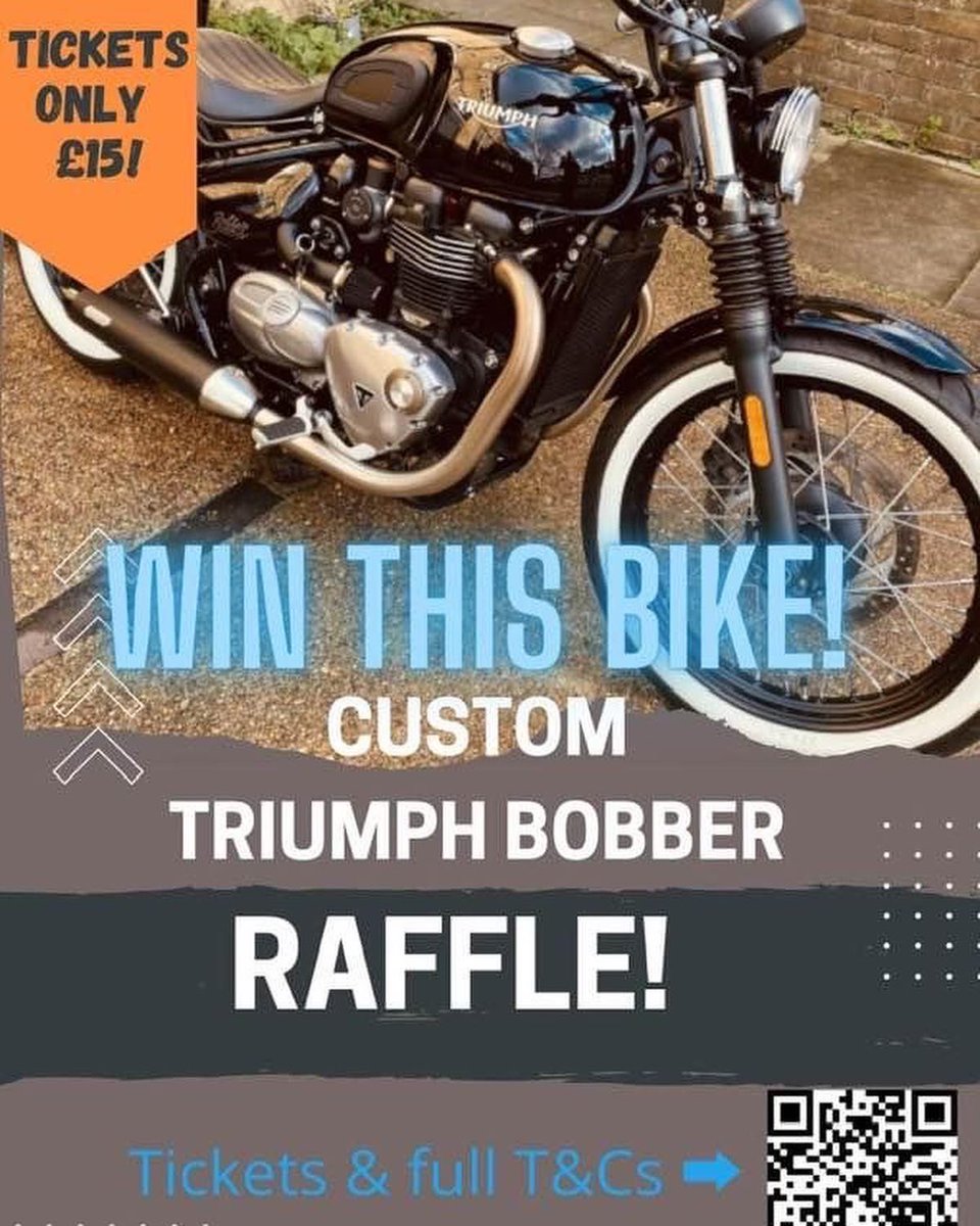 Fancy winning the Governor’s bike?🤩Click - bit.ly/3G4om5c for all the juicy details…. 
This could be yours… It’s parked up in the pub so come and see it in the flesh! 🏍 #motorbike #TriumphMotorcycles #win #pub #bikers #bikeshed #londonbikers #Win #triumphbobber