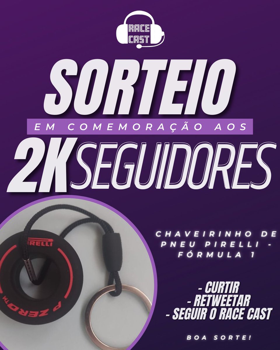 RaceCastBR's tweet photo. RACECAST CHEGOU EM 2 MILHÕES!
POST OFICIAL!
E pra comemorar vamos sortear esse lindo chaveiro de pneu macio!
PARA CONCORRER é simples!
- seguir a gente no twitter
- dar like e RT NESTE POST!
O sorteio rola dia 30/5  às 18h, ao vivo no nosso Youtube e Twitch!
*regras no comentário https://t.co/gFTHalHdiu