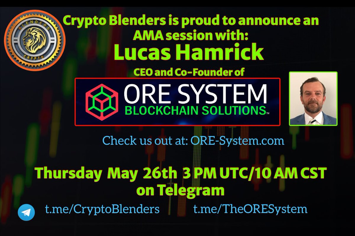Gue7araa's tweet photo. 🖤AMA Series with @ORESystemNFT

🎁Prize: 50$

📆Date: May. 26th 03:00 PM UTC , 2022
🏨Venue: https://t.co/AlL4lUDDjF

 Follow 
@CryptoBlenders 
  &amp;
@ORESystemNFT

2. Like Retweet &amp; Comment YourQuestions and Tag 3 friends. https://t.co/8R9YOTASgO https://t.co/j8WhSWRaha
