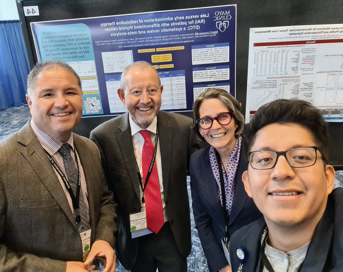 DoctorEddyMD's tweet photo. Wonderful time at the poster session in @TheAAES #AAES2022 with new friends. I finally met these amazing #EndoSurg Drs. @Carmensolcar, @minervies, @DrMSierra, and MF Herrera.

#rhinointheland #MedTwitter #ThyroidSurg #SoMe4Surgery #GenSurgMatch2023 https://t.co/N64i70Gp1I