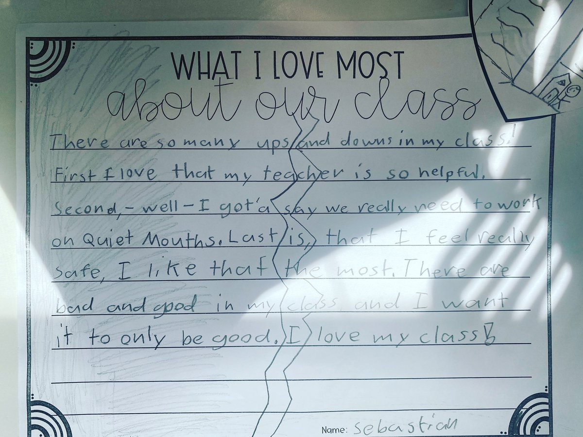 mwhiteEDU's tweet photo. This is what you want to read from your second grader. Thanks Ms. Beattie!! @Melissa77816362 @Nyack_Schools #reflectionsonschool #feelingsafe #nyackschools https://t.co/7IyGwcuGAX